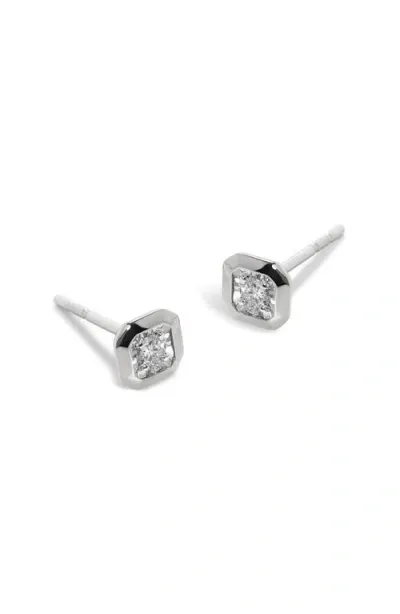 Monica Vinader Asscher Lab Grown Diamond Stud Earrings In Sterling Silver