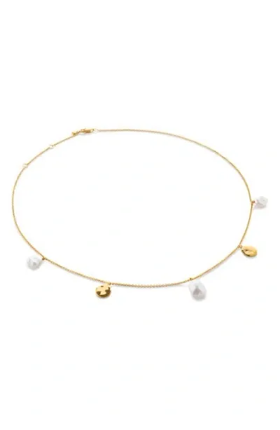 Monica Vinader Capri Charm Necklace In Gold