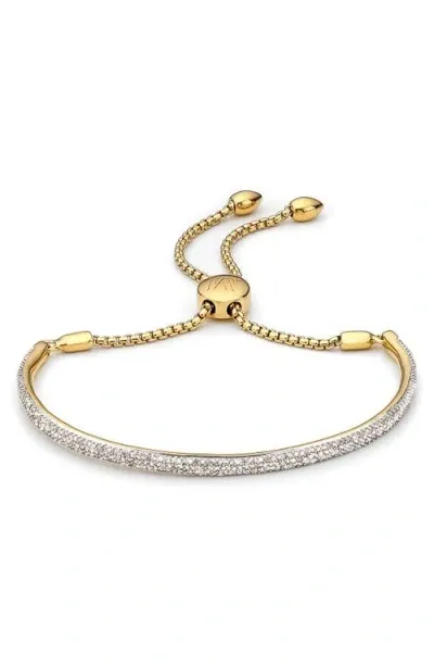 Monica Vinader Fiji Diamond Bar Bracelet In Gold/diamond