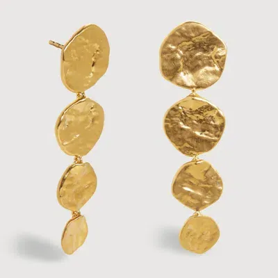 Monica Vinader Gold Capri Disc Cocktail Earrings