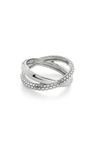 Monica Vinader Heirloom Crossover Ring In Sterling Silver