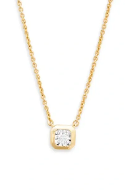 Monica Vinader Lab Created Diamond Pendant Necklace In 18ct Gold Vermeil