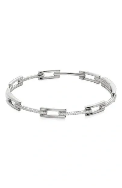 Monica Vinader Lab Created Diamond Signature Bangle In Sterling Silver