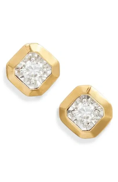 Monica Vinader Lab Grown Diamond Stud Earrings In 18ct Gold Vermeil/diamond