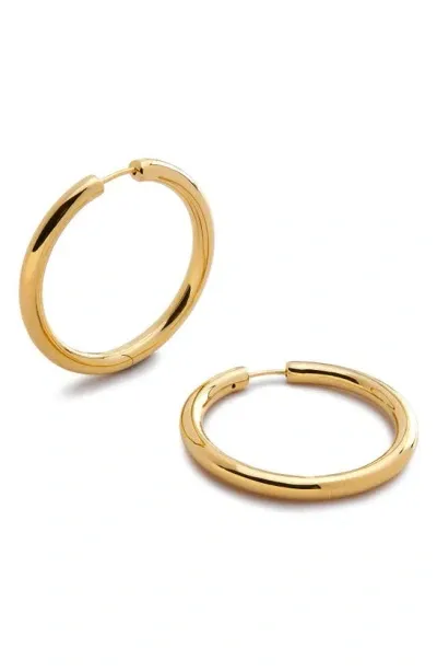 Monica Vinader Large Essential Tube Hoop Earrings In Gold