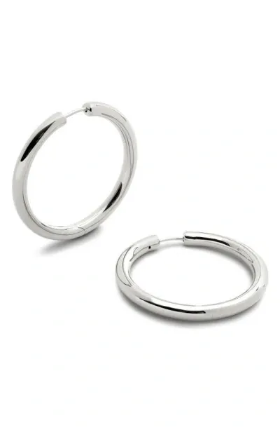 Monica Vinader Large Essential Tube Hoop Earrings In Silver