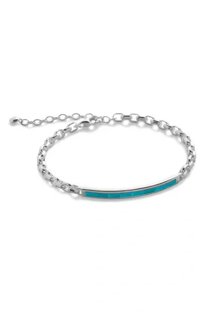 Monica Vinader Mini Turquoise Baguette Bracelet In Sterling Silver/turquoise