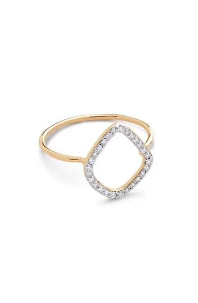 Monica Vinader 14kt Yellow Gold Riva Kite Diamond Ring