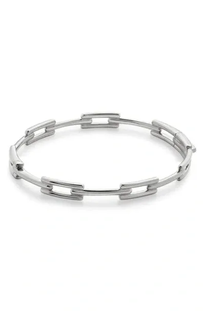 Monica Vinader Signature Link Bangle Bracelet In Silver