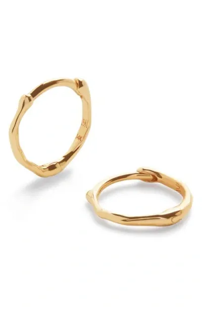 Monica Vinader Siren Mini Huggie Hoop Earrings In 14k Solid Gold