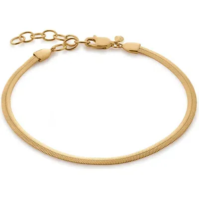 Monica Vinader Snake Chain Bracelet In 18ct Gold Vermeil/diamond