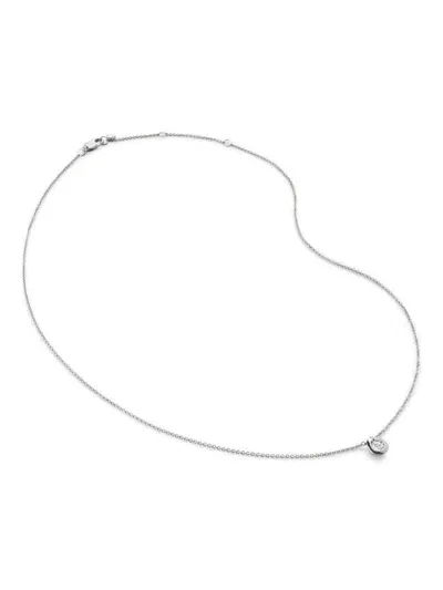 Monica Vinader Solitaire Chain Necklace In Silver