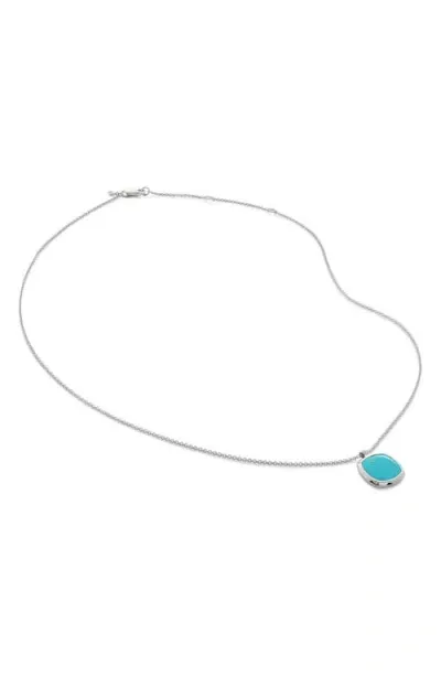 Monica Vinader Talisman Turquoise Pendant Necklace In Sterling Silver/turquoise