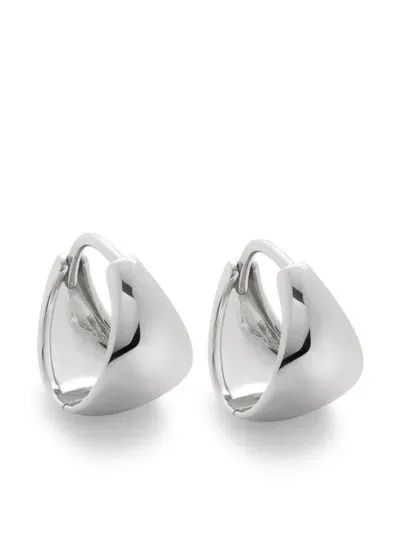 Monica Vinader Tapered Huggie Earrings In Silver