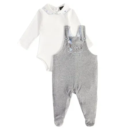 Monnalisa Baby Set Aus Body Und Latzhose Aus Baumwolle In Weiss