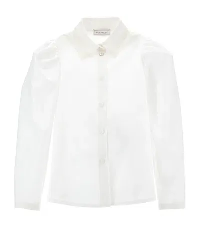 Monnalisa Kids' Ruffle-trim Cotton Shirt In White