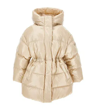 Monnalisa Kids' Down-filled Shiny Coat (2-16 Years) In Beige