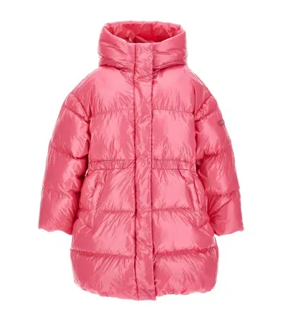 Monnalisa Kids' Down-filled Shiny Coat In Pink