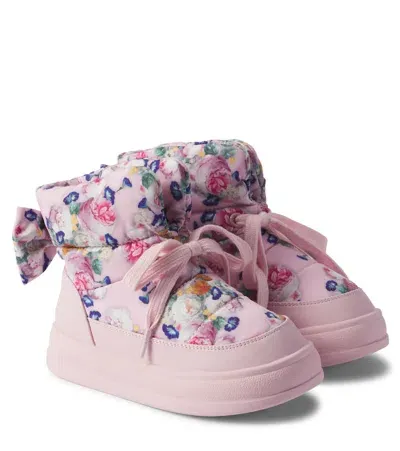 Monnalisa Kids' Printed Ankle Boots In Pink