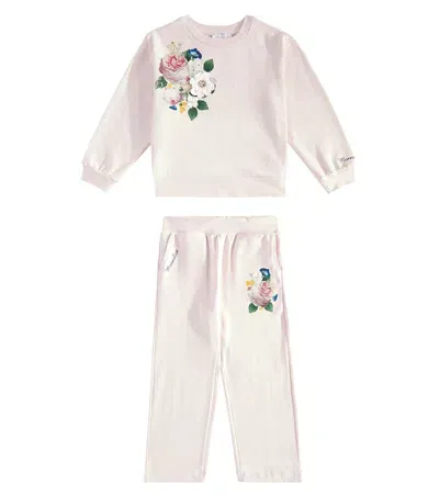 Monnalisa Kids' Printed Cotton-blend Set In Pink