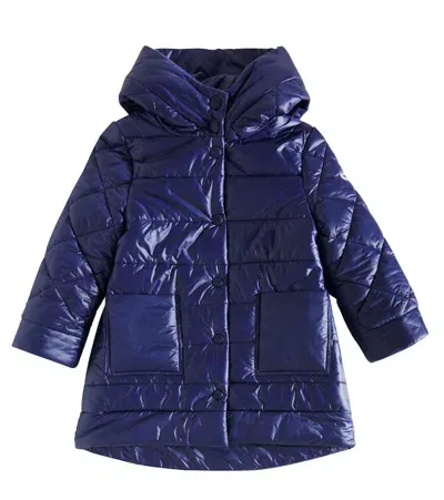 Monnalisa Kids' Quilted Down Jacket In Blue