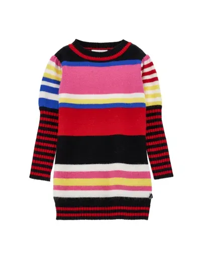 Monnalisa Kids'   Soft Striped Dress In Multicolor