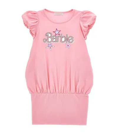 Monnalisa Kids' X Barbie Stretch-cotton Dress In Pink