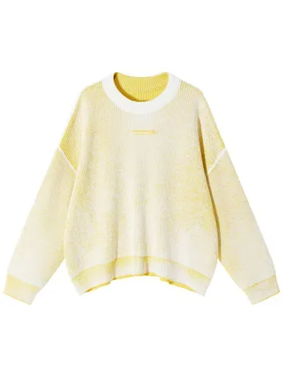 Monochrome Bleach-wash Sweatshirt In Yellow