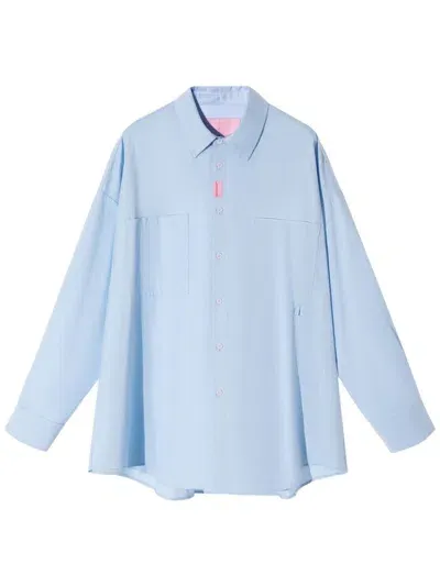 Monochrome Spread-collar Shirt In Blue