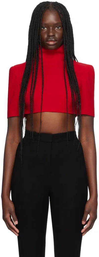 Monot Red High Neck Top