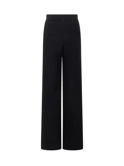 Monot Lined Paazzo Pants With Welt Pockets In Black