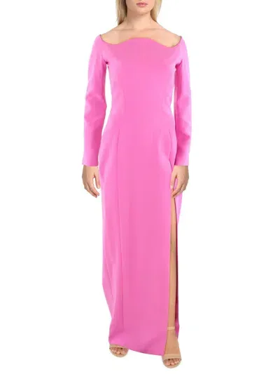 Monot Off-shoulder Floor-length Dress In Pink