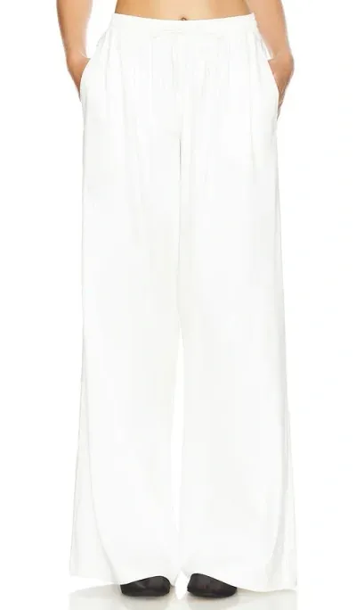 Monrow Linen Wide Leg Pant In 진주