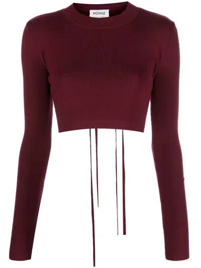 Monse Lace-up Detail Sweatshirt In Merlot