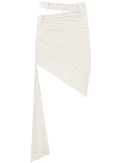 Monse Pinstripe Slashed Skirt In Neutrals