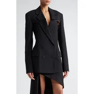 Monse Slashed Two Piece Stretch Wool Blazer In Black