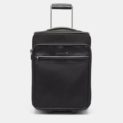 Pre-owned Montblanc Black Fabric 2 Wheeled Nightflight Luggage