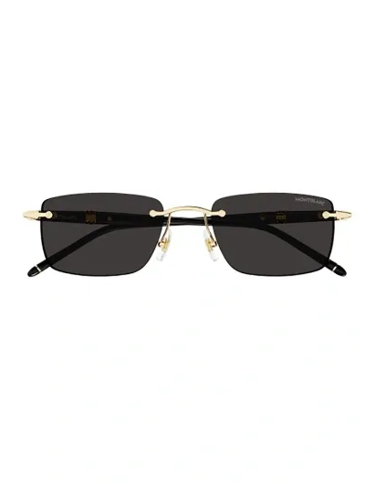 Montblanc Rectangle Frame Sunglasses In Black