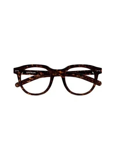 Montblanc Mb0261o Eyewear In Havana Havana Transpa