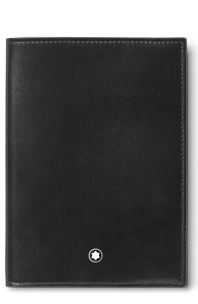 Montblanc Meisterstuck Leather Passport Holder In Schwarz