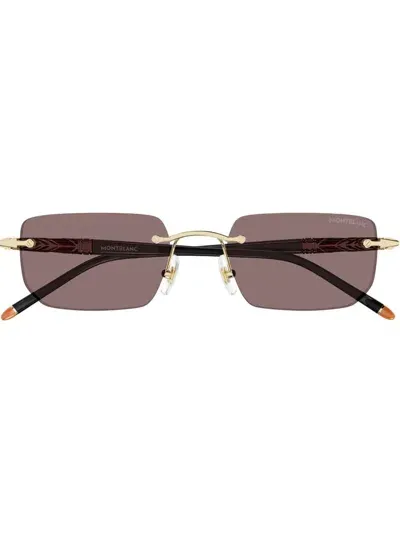 Montblanc Rectangular Frame Sunglasses In Multi