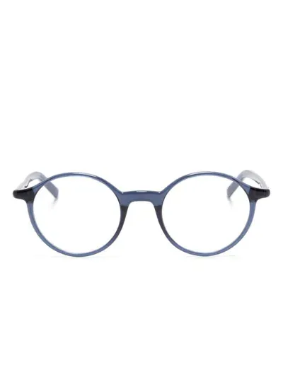 Montblanc Round-frame Glasses In Blue