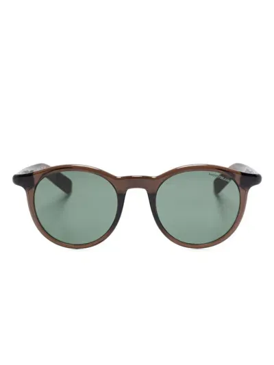 Montblanc Round-frame Sunglasses In Braun