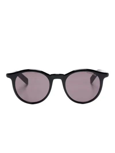 Montblanc Round-frame Sunglasses In Schwarz