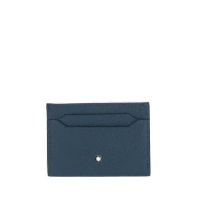 Montblanc Sartorial Logo Patch Card Holder In Blue