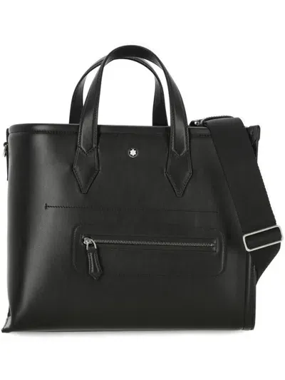 Montblanc Small Soft Top Handle Bag In Black