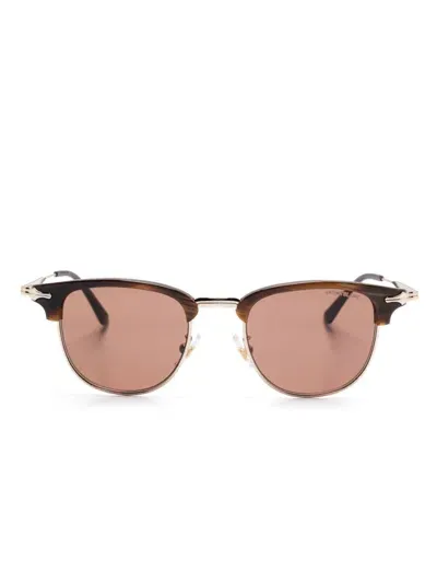 Montblanc Square-frame Sunglasses In Gold