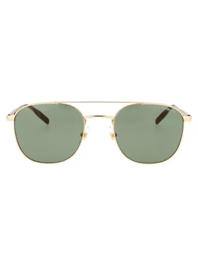 Montblanc Sunglasses In 003 Gold Havana Green