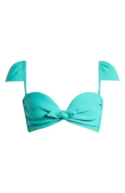 Montce Cabana Cap Sleeve Bikini Top In Teal