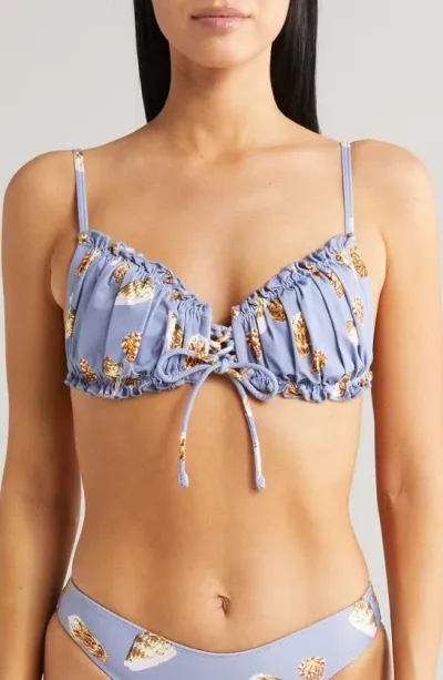 Montce Vero Ruched Bikini Top In Shell